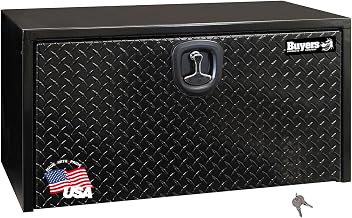 Buyers Products 1702505 Black Steel Underbody Truck Box - Weatherproof Storage Container with Aluminum Diamond Tread Door & Compression Latch, 18 x 18 x 36 Toolbox for Trucks and Trailers, Made in USA