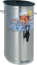 BUNN TDO-4 Commercial Iced Tea Dispenser w/Brew-Thru Lid, Oval