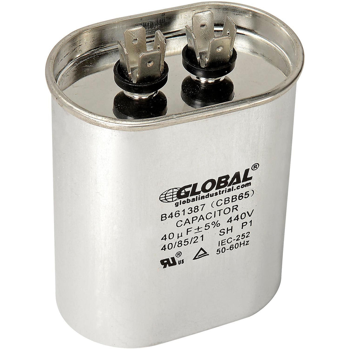 Oval Run Capacitor by Global Industrial – 5"L x 3"W x 2"H, Alloy Steel, Model B461387