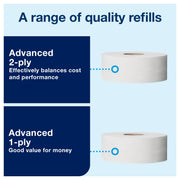 Elevation Jumbo Bath Tissue Roll Dispenser by Tork – Plastic, Black, Model 554028A