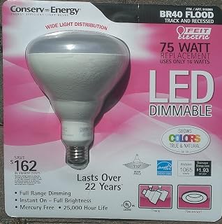 Feit Electric BR40 Flood Light LED - 75 Watt Equivalent Replacement - Uses only 16 Watts - Dimmable (1)