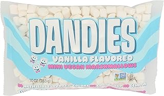 DANDIES Mini Vegan Marshmallows, No Artificial Flavorings, Food Dyes, Corn Syrup, or Gelatin, Perfect for Roasting, S’mores, or Snacking (1 Pack)