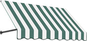 AWNTECH 10.38 FT. Dallas Retro Fixed Awning 124.5 in. W X 24 in. H X 48 in. D Acrylic Fabric in Forest/White Stripe RT24-10FW