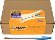 BIC Cristal Xtra Smooth Ballpoint Pen, Medium 1.0 mm Point and Easy-Glide Ink for Everyday Writing, 100-Count Pack in Blue Ink