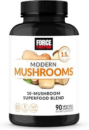 Force Factor Modern Mushrooms Capsules | Mushroom Supplement with Lions Mane, Turkey Tail, & Cordyceps to Support Energy, Focus & More, 90 Vegetable Capsules