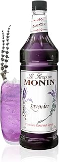 Monin Lavender Syrup - Great For Flavoring Shakes, Cocktails, Soda, And Lemonade - 1 Liter Bottle