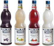 VARIETY PACK Fabbri Flavoring Syrups Violet, Falernum, Strawberry, Orgeat, 33.8 Ounces bottles