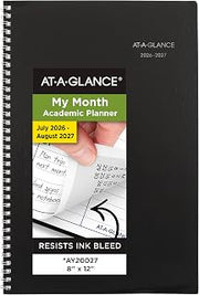 AT-A-GLANCE Academic Planner 2026-2027, Monthly, 8" x 12", 14-Month, DayMinder, Black (AY200)
