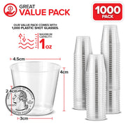 Stock Your Home 1000 Pack / 1.0 ounces / Clear Shot Glasses