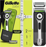 Gillette Labs Shaving Razor for Men, White Edition Handle, 2 Blade Refills and Travel Case, Gift Set