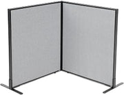 Global Industrial 36-1/4"W x 42" H Freestanding 2-Panel Corner Room Divider, Gray