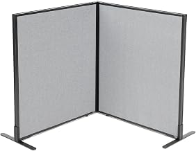 Global Industrial 36-1/4"W x 42" H Freestanding 2-Panel Corner Room Divider, Gray