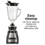 Hamilton Beach Black / 40 Oz. Glass Jar (Pack of 1) / Blender with 40 Oz Glass Jar Countertop Blenders