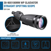 3-90 x 100mm Spotting Scope Monocular Porro Prisms Waterproof Fog-Proof with Tripod and Case by Barska – 3-90 x 100mm, Model 4352083317
