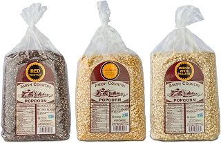 Amish Country Popcorn 3 (6 Pound Variety Bundle) Red, Ladyfinger & Medium White Kernels | Old Fashioned, Non-GMO and Gluten Free