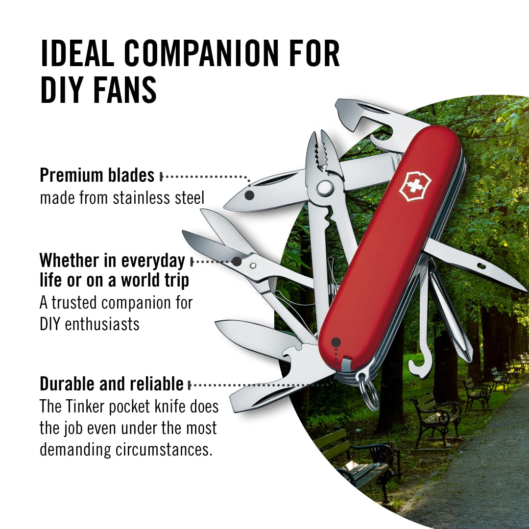 Victorinox Red / 3.6" x 1.0" x 0.9" / 17 Functions Folding Tactical Knives