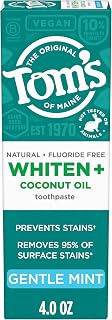 Tom's of Maine Whiten Plus Coconut Oil Whitening Toothpaste, Mint, 4 oz