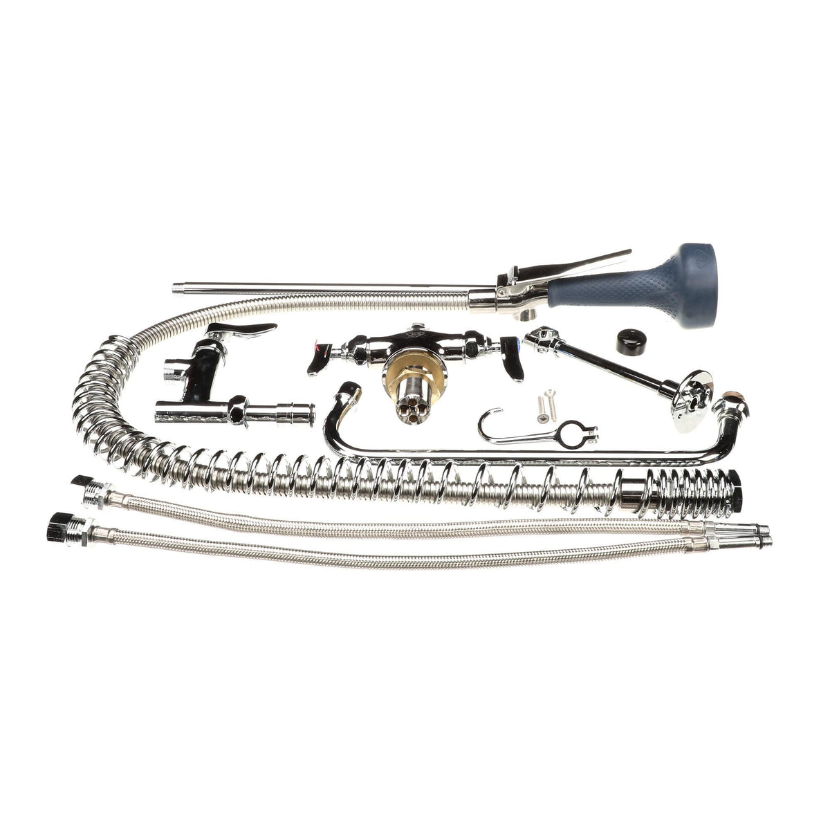 Pre-Rinse Unit Single Hole Base with Spreader Wall Bracket and 12-Inch Nozzle Add-On Faucet by T&S Brass – not_applicable, Model B-2338-08