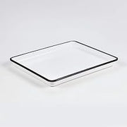American Metalcraft MRSW12 White Melamine Platter, Black Rim, Rectangular, 36-Ounces