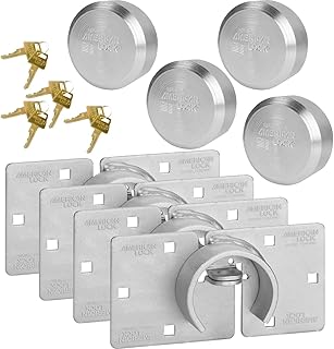 American/Master Lock (4) Keyed Alike Hidden Shackle and Hasp Combo A801 - A2010NKA-4 w/Bumpstop Technology