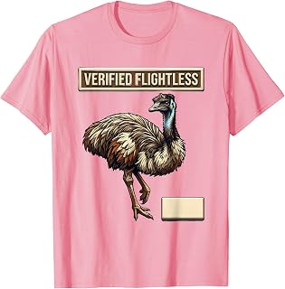 Men's Verified Flightless Funny Emu Lover Bird Meme Humor T-Shirt