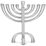 Zion Judaica Rustic Iron Menorah, 10 Inch Height, Silver Finish