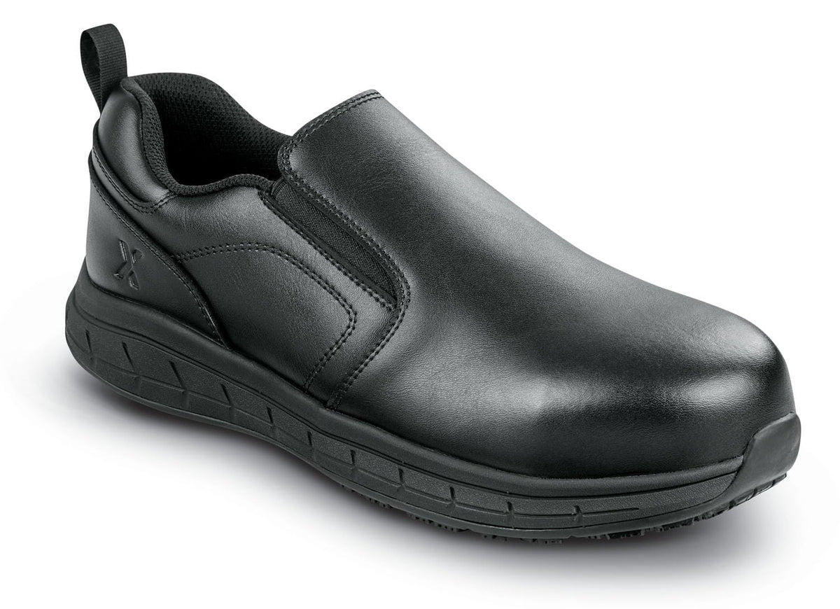 Men's Black Kinston MaxTrax Steel Toe SRO Slip-On Oxford (10.5 M) by SR Max – 10.5, Black, Model SRM4100