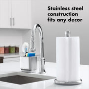 Good Grips Steady Paper Towel Holder Countertop by OXO – One Size (Pack of 4), Stainless Steel, Gray, Pack of 4, Model 13245000