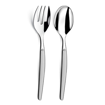 Jet - 2 salad servers by Lou Laguiole – Service salade x2, Stainless Steel 18/0, Satin., Model 251306V000A23