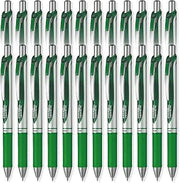 Pentel EnerGel XM BL77 - Retractable Liquid Gel Ink Pen - 0.7mm - 54% Recycled - Green - Set of 24