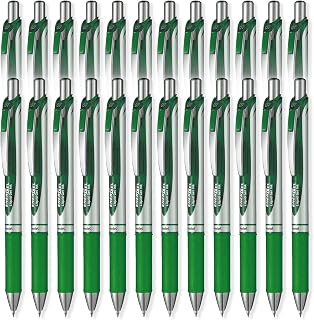 Pentel EnerGel XM BL77 - Retractable Liquid Gel Ink Pen - 0.7mm - 54% Recycled - Green - Set of 24
