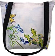 Betsy Drake TY178S 13 x 13 in. Turtles & Butterfly Small Tote Bag