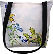 Betsy Drake TY178S 13 x 13 in. Turtles & Butterfly Small Tote Bag
