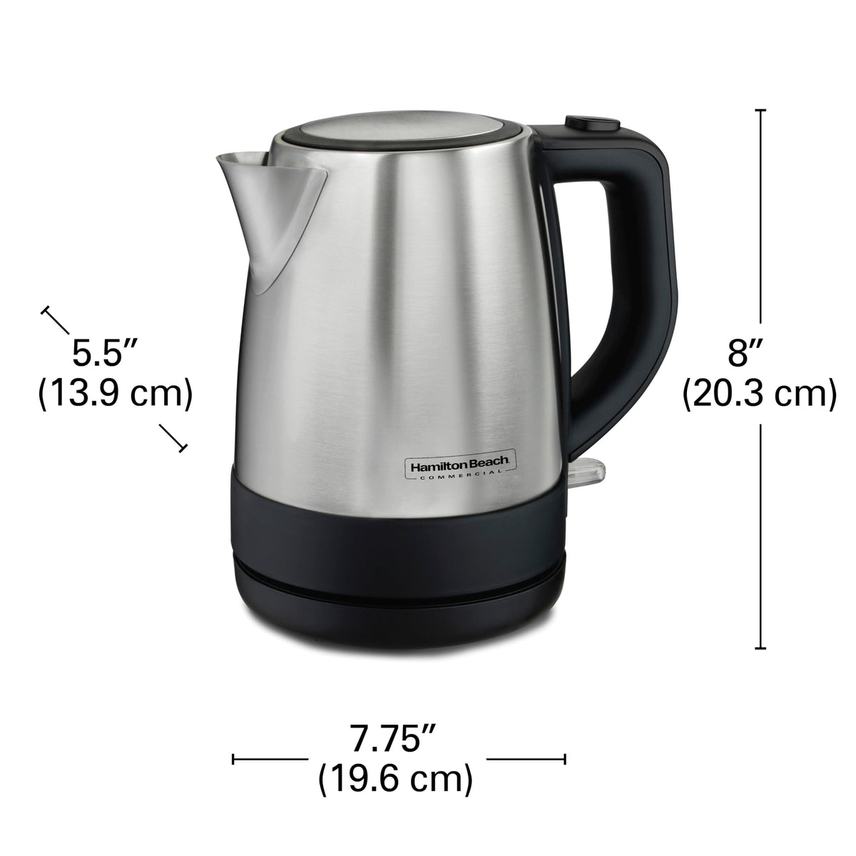 1 Liter Hot Water Tea Kettle by Hamilton Beach Commercial – 1.1 Quarts, 1.0 liters, Stainless Steel, Silver, Model HKE110