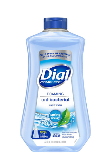 Complete Antibacterial Foaming Hand Soap Refill by Dial – 32 Fl Oz (Pack of 1), Bamboo, Blue, Model 09027