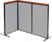 Global Industrial 24-1/4"W x 43-1/2"H Deluxe Freestanding 3-Panel Corner Room Divider, Gray