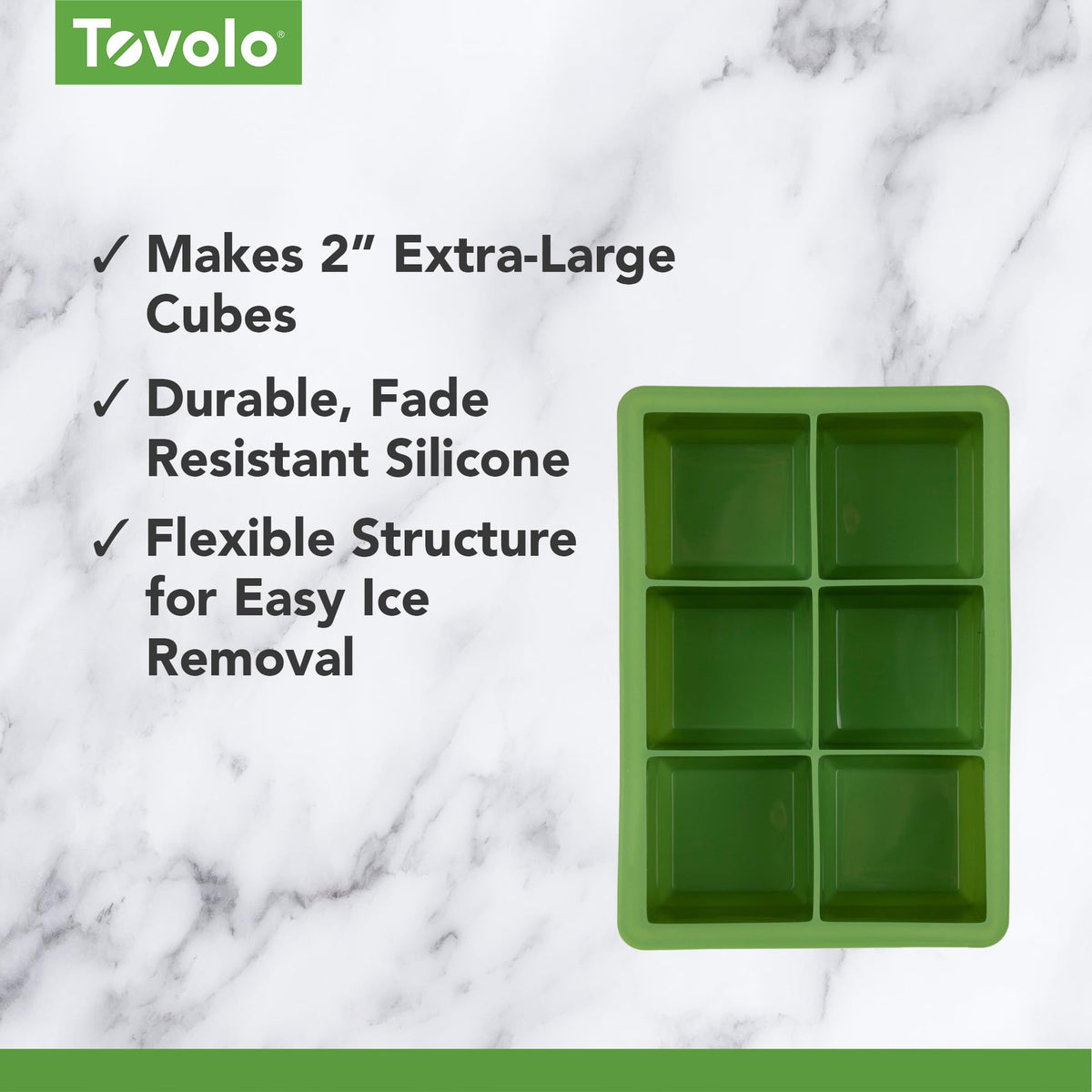 Tray Ice Cube King Pesto by Tovolo – 1 Count, Silicone, Pesto, Model 22016-500