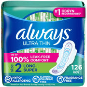 Always Size 2 / 126.0 / No Artificial Color Sanitary Napkins
