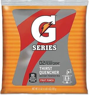GATORADE FOODS & BEVERAGES 32 Pack 21 OZ Fruit Punch Gatorade Powder Packets Provides 2