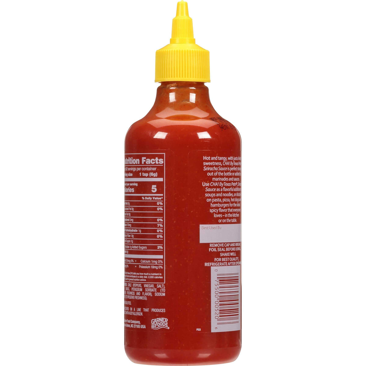 Cha Sriracha Sauce by Texas Pete – 1.12 Pound (Pack of 12), Pack of 12, Model 7550000520