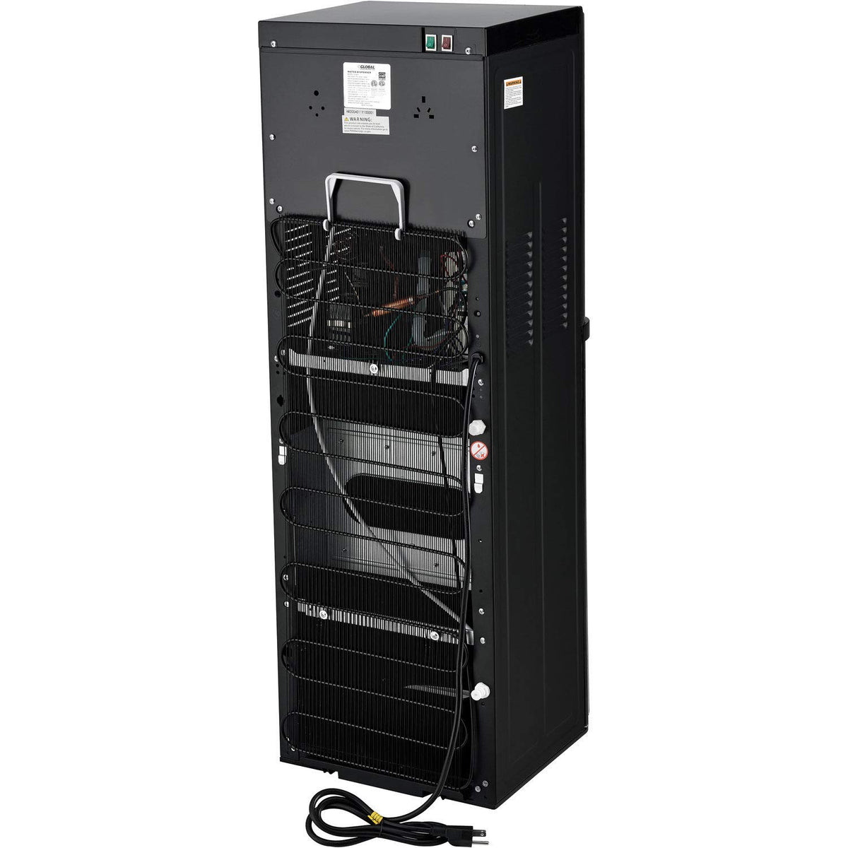 Non-Filtered Tri-Temp Water Dispenser by Global Industrial – 15.25"L x 15.75"W x 44.13"H, Stainless Steel, Black W/ Stainless, Model TY-LWYR72T