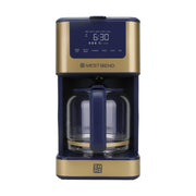 Timeless 12-Cup Programmable Coffee Maker with Brew Strength Selector for Hot and Iced Coffee by West Bend – 12 Cup, 12 cups, Blue/Gold, Model CMWB12SB13