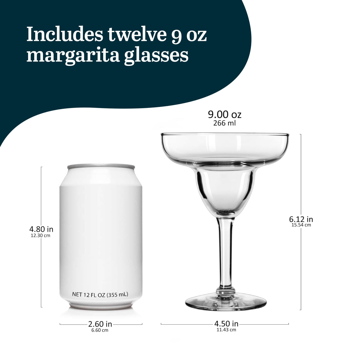 Libbey Margarita Stemed 12 / 9 oz / Party Set Margarita Glasses