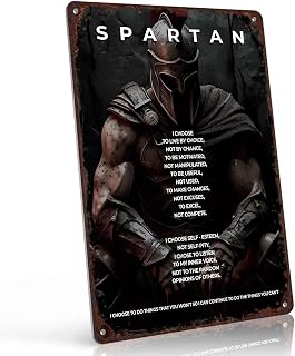 Spartan Warrior Vintage Metal Wall Art Signs 8X12 Inch