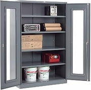 Global Industrial Clear View Storage Cabinet with Locking Handle, 4 Height