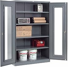 Global Industrial Clear View Storage Cabinet with Locking Handle, 4 Height