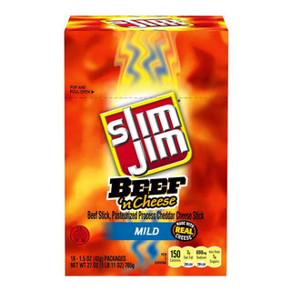 Beef Jerky Meat Sticks & Cheese by Slim Jim – 1.5 Ounce (Pack of 18), Model 00026200112053