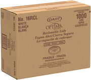 DRC16RCL - Optima Reclosable Lid by DART – 1000 Count (Pack of 1), 16.0 ounces, Plastic, White