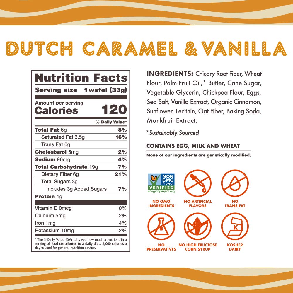 Rip Van Wafels Dutch Caramel & Vanilla / 1.16 Ounce (Pack of 48) / Mini Dutch Caramel & Vanilla Waffles