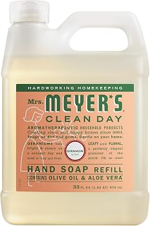 Mrs. MEYER'S CLEAN DAY Hand Soap Refill, Geranium Scent, 33 Fl Oz Bottle